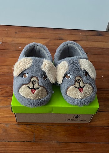 Gri Çocuk Peluş Ev Terliği - Görsel 2