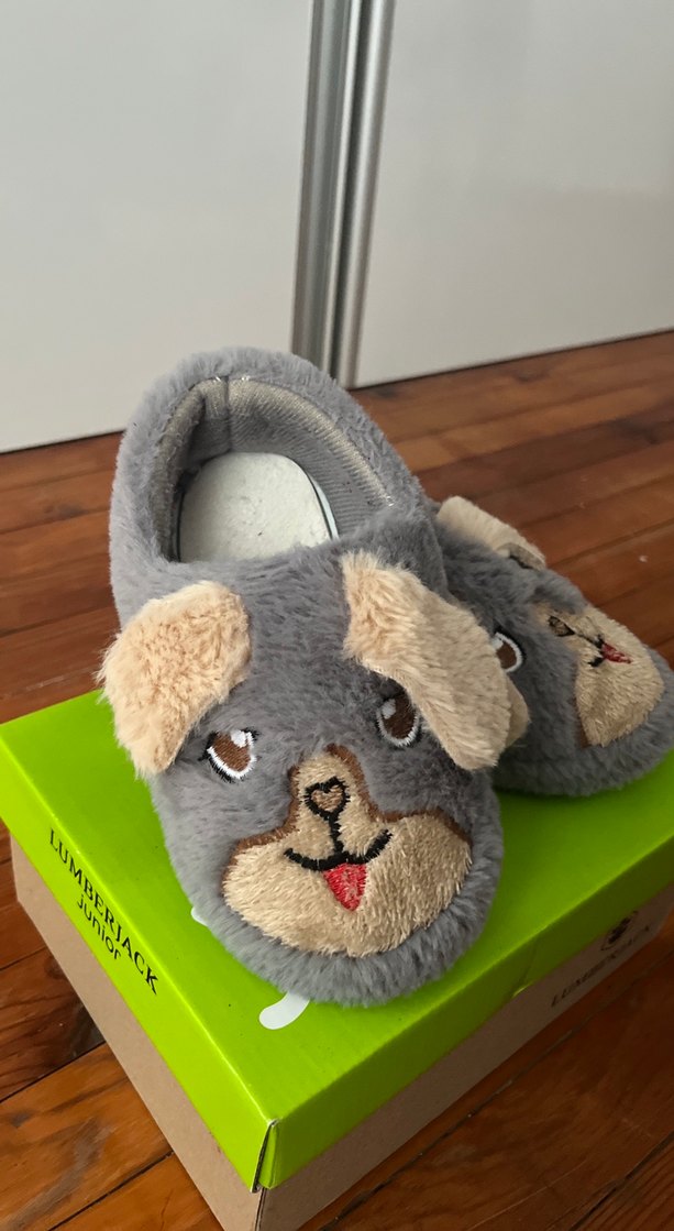 Gri Çocuk Peluş Ev Terliği - Görsel 3