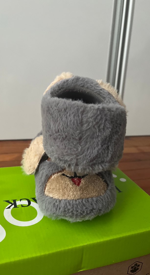 Gri Çocuk Peluş Ev Terliği - Görsel 4