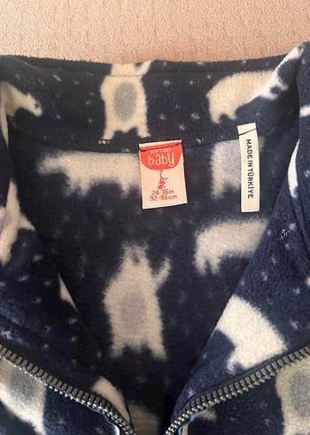 Erkek Çocuk Lacivert Gri Desenli Yarım Fermuarlı polar sweat - Görsel 3