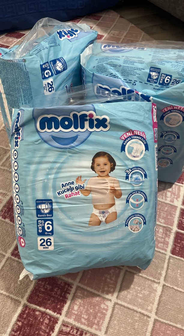 Molfix Bebek Bezi 6 numara cırtlı bez - Görsel 2
