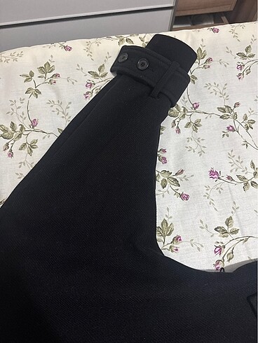 xs Beden siyah Renk Zara Kemerli Yün Kaban
