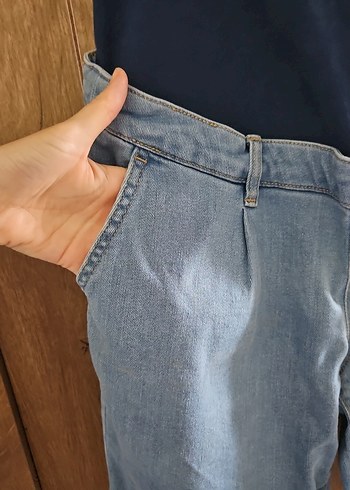 LC Waikiki Bol Kesim Mavi Hamile Midi Denim Şort