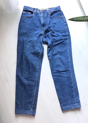 l Beden mavi Renk Mavi Rahat Kesim Kadın Denim Pantolon