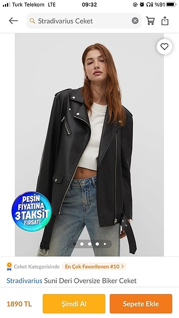 m Beden siyah Renk Stradivarius Deri Ceket