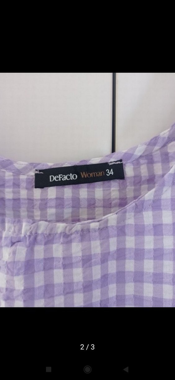 Mor Kareli Midi Kolsuz Elbise - Görsel 2