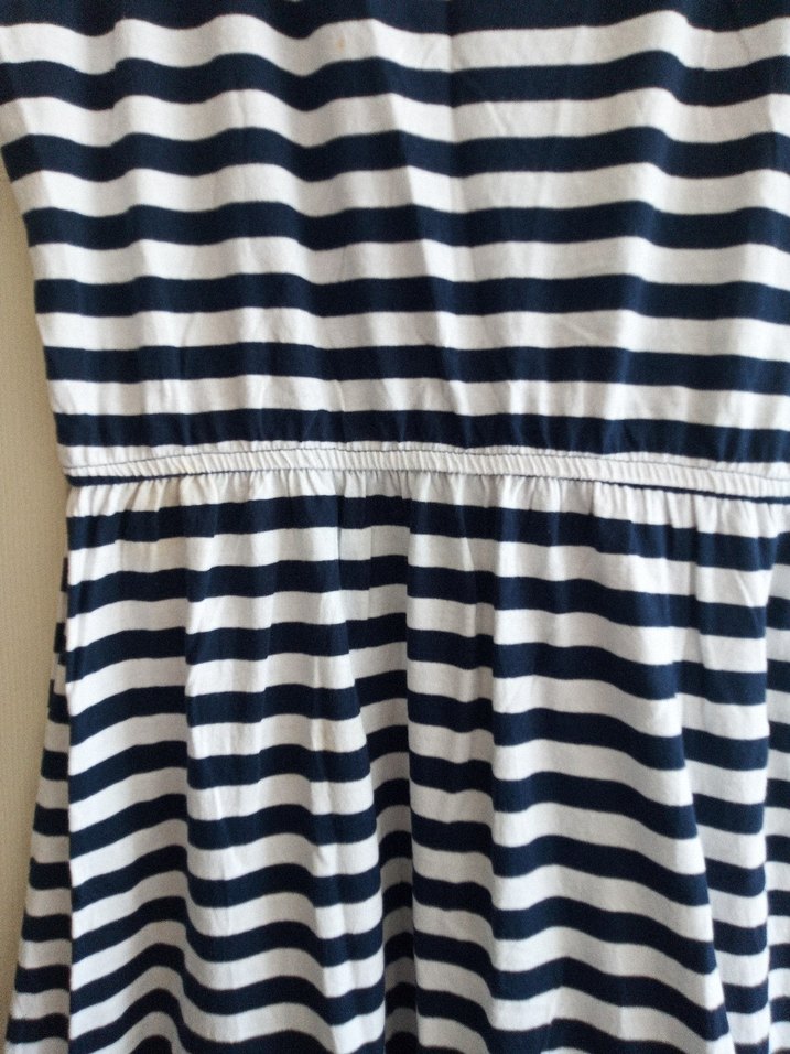 Lacivert Beyaz Çizgili uzun elbise - Görsel 5