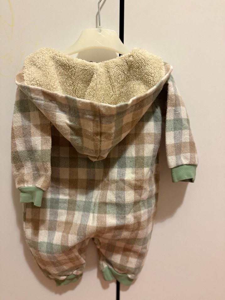 Düğmeli Ekose Bebek Tulum - Görsel 2