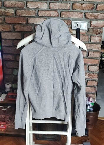 m Beden gri Renk Zara Kapşonlu Sweatshirt 