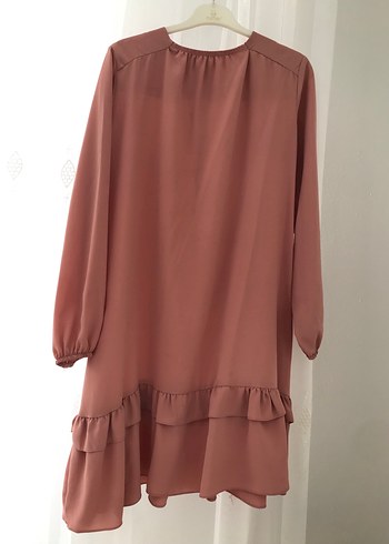 Kadın Pudra pembesi Uzun Kollu Fırfırlı Tunik - Görsel 2