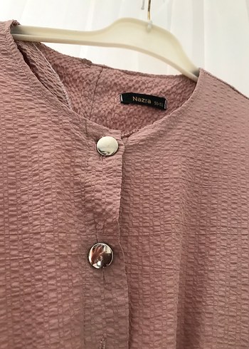 Pudra pembesi 

Uzun Keten Elbise, Fırfırlı, Bol Kesim - Görsel 4