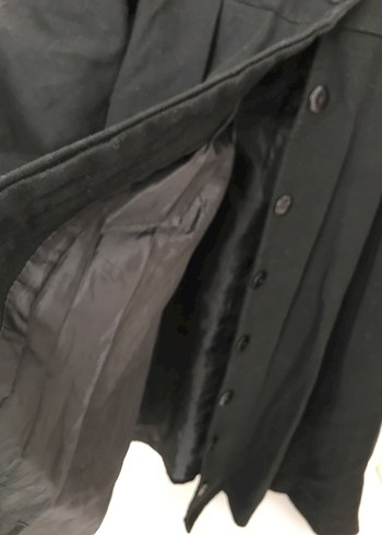 Düğmeli Siyah Uzun  Kaban - Görsel 3