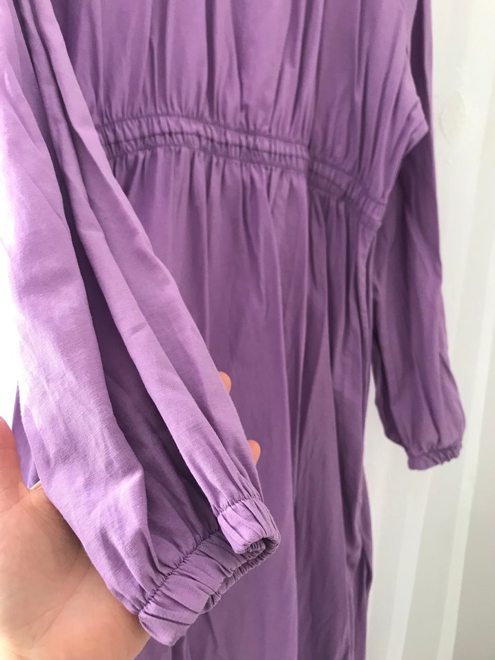 Uzun Kollu Mor Salaş Kadın Elbise - Görsel 3