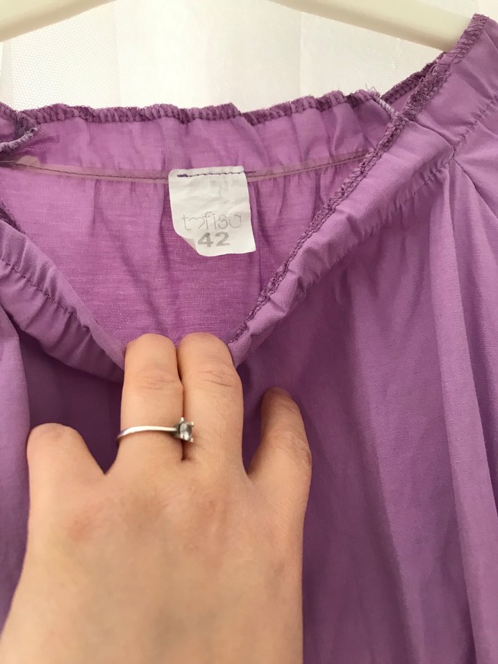 Uzun Kollu Mor Salaş Kadın Elbise - Görsel 4