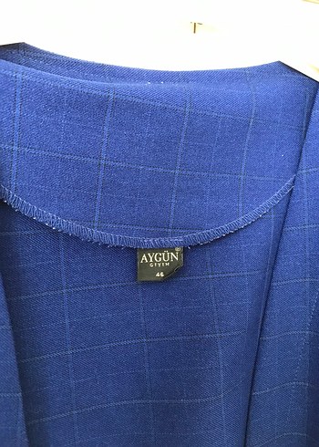 Mavi Uzun Kollu Kemerli Kadın Ceket - Görsel 5