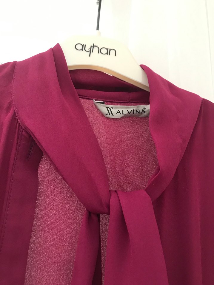 Bordo Uzun Kollu Uzun Kadın Tunik - Görsel 2