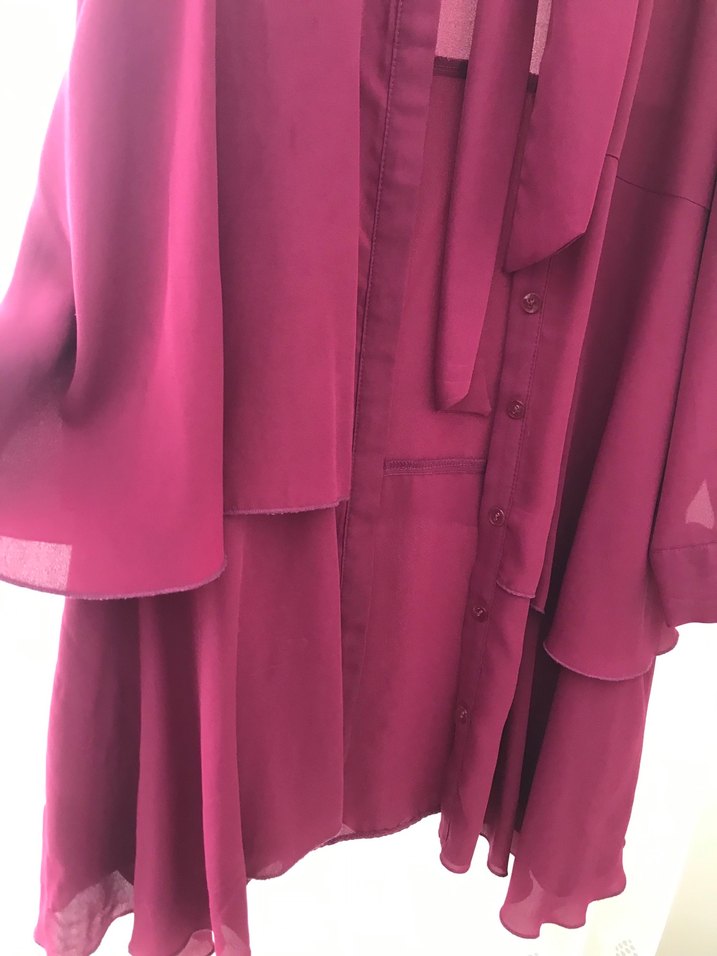 Bordo Uzun Kollu Uzun Kadın Tunik - Görsel 4