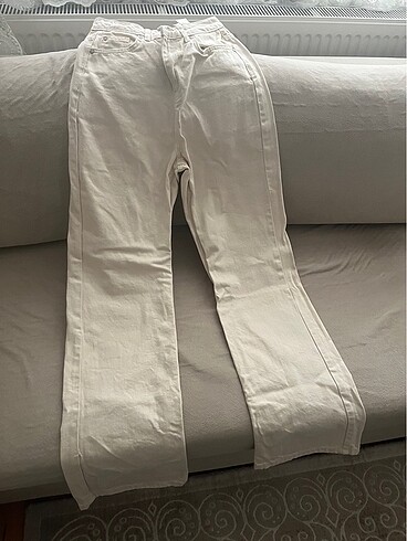 TRENDYOLMİLLA TADİLATSİZ KREM WİDE LEG JEAN