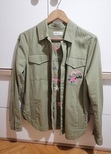 H&M Haki İşlemeli Ceket 