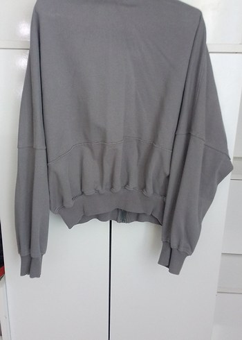 m Beden gri Renk Gri Kadın Oversize Sweatshirt