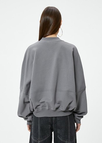 Gri Kadın Oversize Sweatshirt