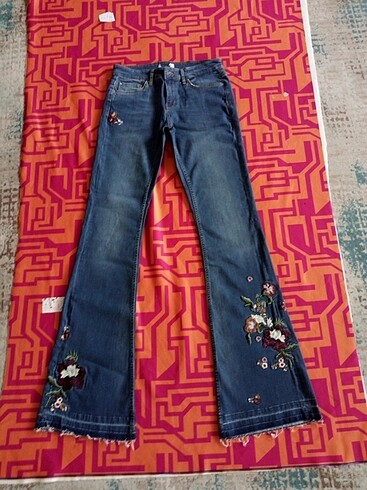 xs Beden Zara Bol paça kot pantolon