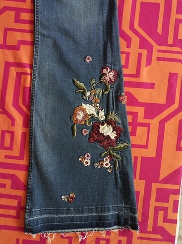 xs Beden mavi Renk Zara Bol paça kot pantolon