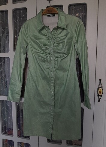 Crema parlak elbise - Görsel 6