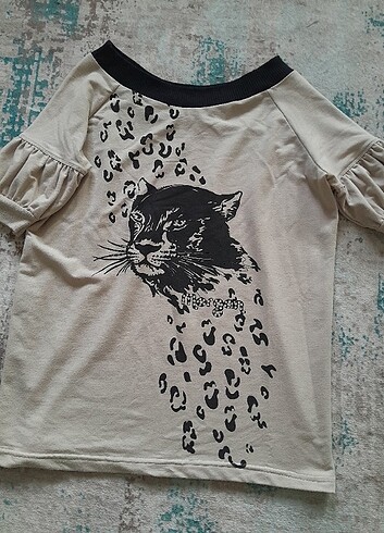 Taş detaylı leopar desenli bluz - Görsel 8