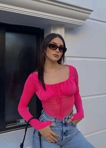 ZECHKA tül detaylı şık bluz - Görsel 5