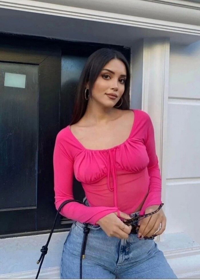 ZECHKA tül detaylı şık bluz - Görsel 3