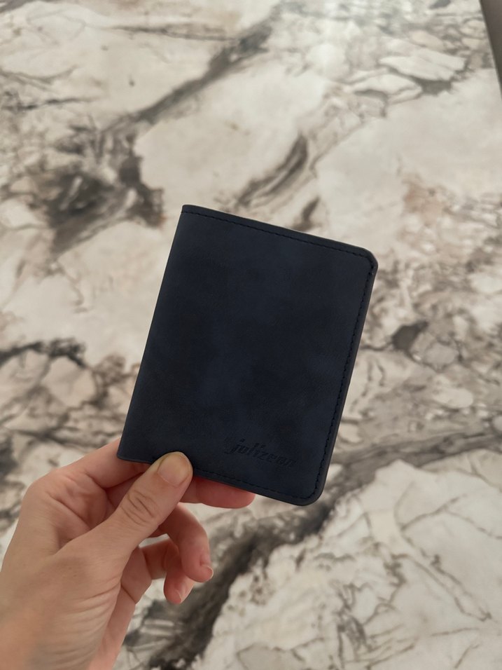 Küçük koyu mavi erkek cüzdanı kartlık  - Görsel 3