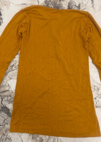 Hardal sarısı 2 adet penye tişört badi - Görsel 5