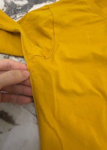 Hardal sarısı 2 adet penye tişört badi - Görsel 6