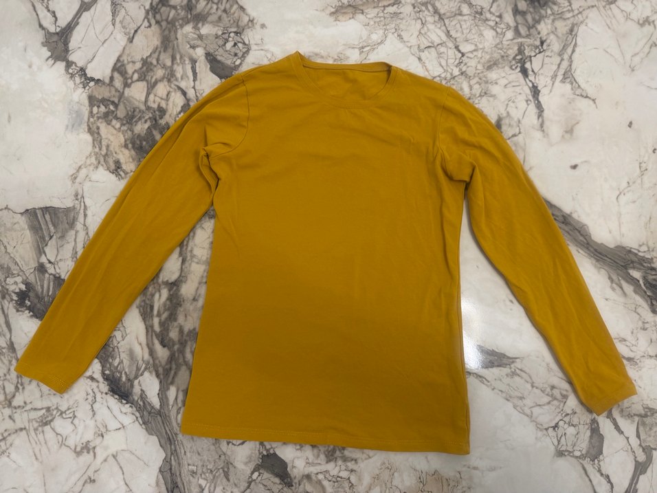 Hardal sarısı 2 adet penye tişört badi - Görsel 2