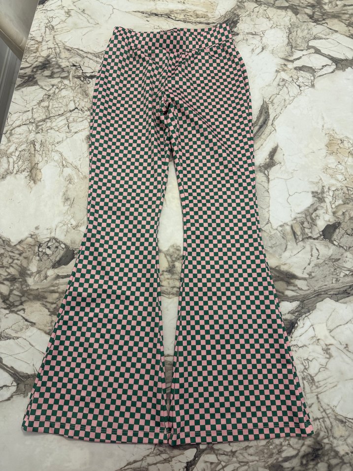 Dama desenli İspanyol paça kumaş tayt S beden - Görsel 3