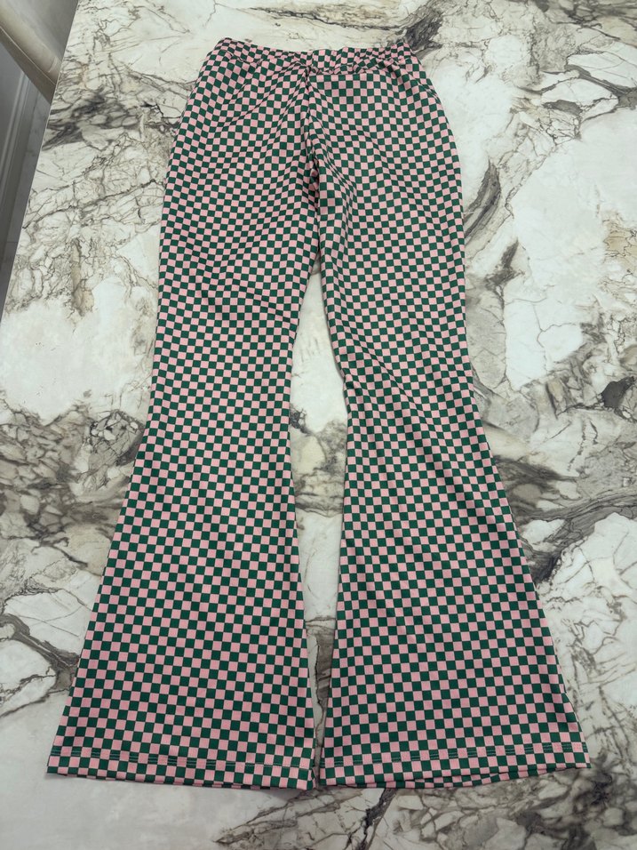 Dama desenli İspanyol paça kumaş tayt S beden - Görsel 4