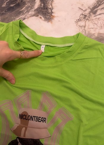 Yeşil M beden tişört NICLONTBEAR - Görsel 4