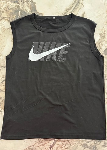 Nike baskılı sıfır kol siyah tişört 
