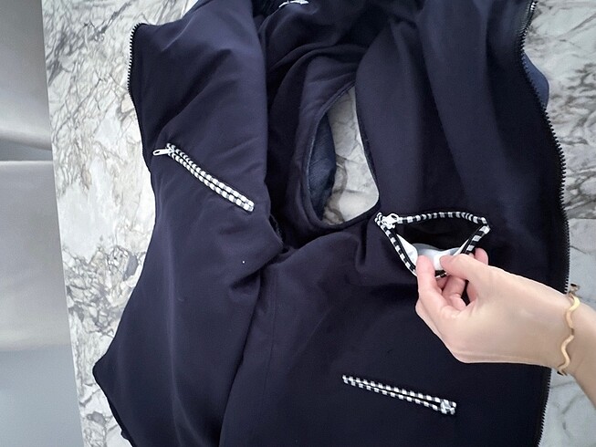 Büyük beden kot kumaş kışlık yelek XL XXL - Görsel 5