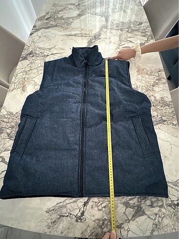 Büyük beden kot kumaş kışlık yelek XL XXL - Görsel 6