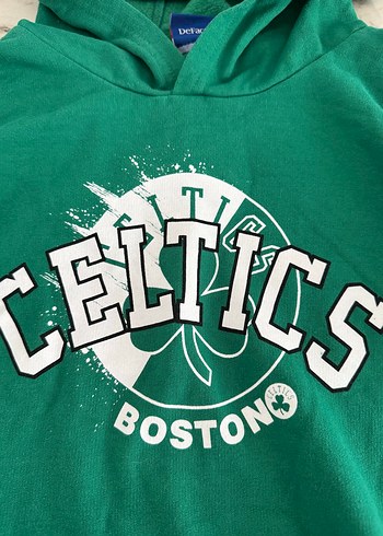 10 Yaş Beden DeFacto NBA Kapişonlu yeşil sweatshirt 10 11 yaş