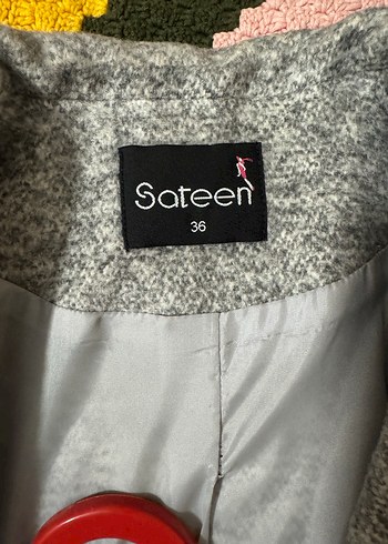 Gri Düğmeli Klasik Kadın Kaşe Kaban - Görsel 6