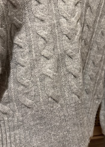 Gri Örgü Kadın Crop Kazak - Görsel 5