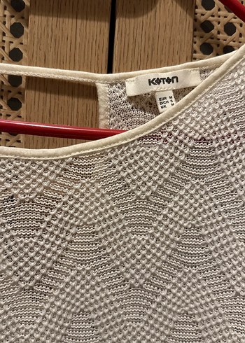 Ekru Örme Kısa Kollu Kadın Bluz - Görsel 2