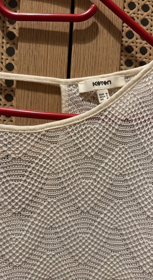 Ekru Örme Kısa Kollu Kadın Bluz - Görsel 2