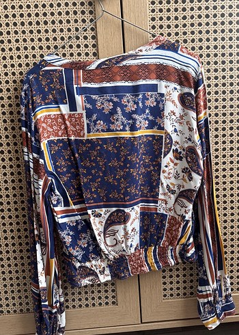 Bohem Uzun Kollu Çok Renkli Kadın Bluz - Görsel 5