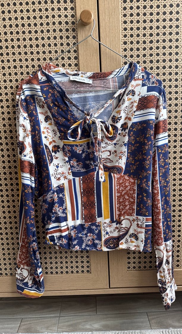 Bohem Uzun Kollu Çok Renkli Kadın Bluz - Görsel 3