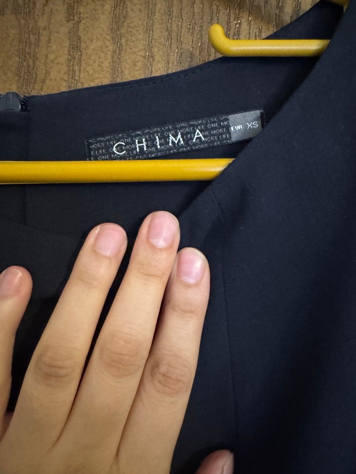 Kemerli lacivert Midi Elbise - Görsel 4