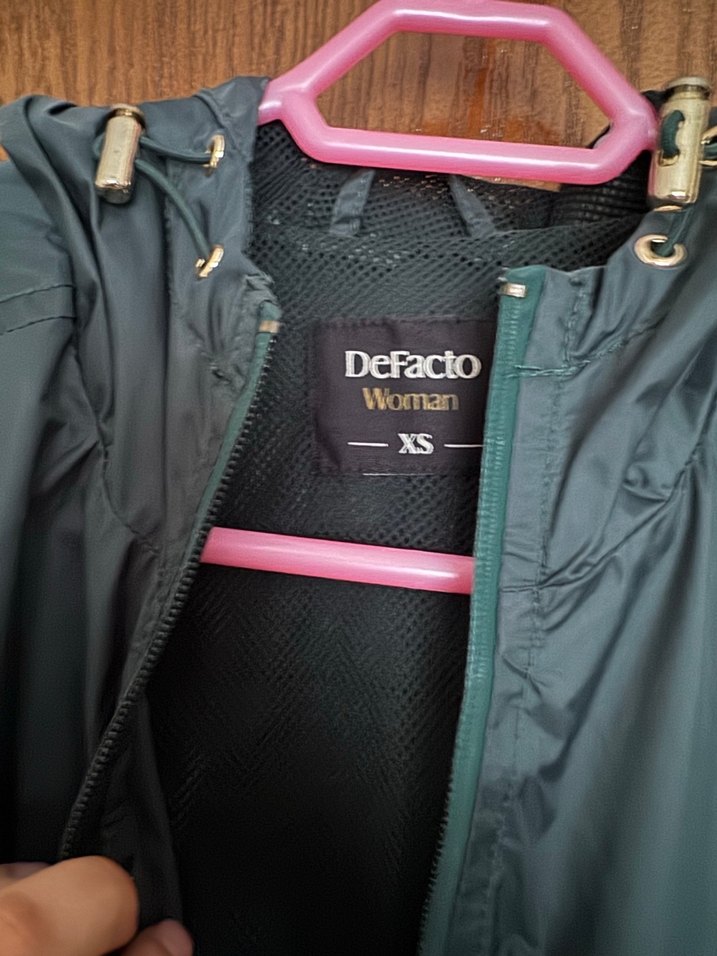 Kadın Yeşil Kapüşonlu Yağmurluk - Görsel 5